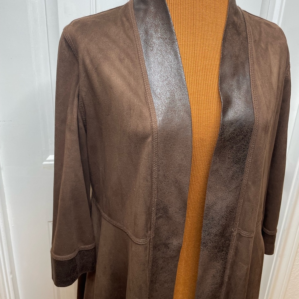 Joseph Ribkoff Dark Brown Open Front Blazer - Picture 2 of 7